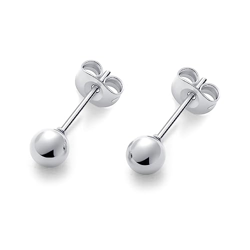 HSP サージカルステンレス ピアス 5mm ボール シルバー 1ペア 両耳用 メンズ レディースの商品画像（Amazon）