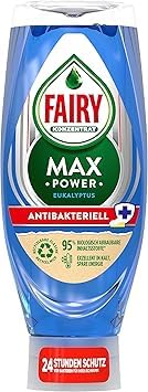 Fairy Max Power Liquide vaisselle antibactérien 660 ml avec formule efficace pour nettoyer la vaisselle et dégraisser même sur les casseroles et poêles les plus grasses