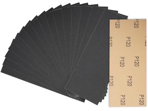 Schleifpapier 120 Körnung 30 Stück Trocken nassschleifpapier,sandpapier für holz/glas/auto/metall/Holzmöbel/lack, 23 x 9 cm Schmirgelpapier