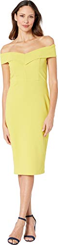 ECI New York Women's Sweetheart Solid Sheath Dress, Yellow, 4