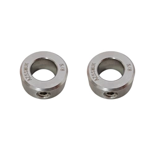5/8" Bore Axle Shaft Collars Pipe Collars of Metal Stainless Steel Set Screw Used for Food Machinery,2-Packed