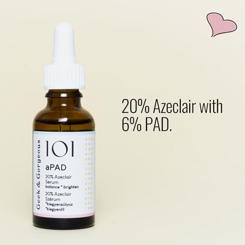 Geek & 101 aPAD 20 Azelaic Derivative Serum, evens skin tone, normalizes oil