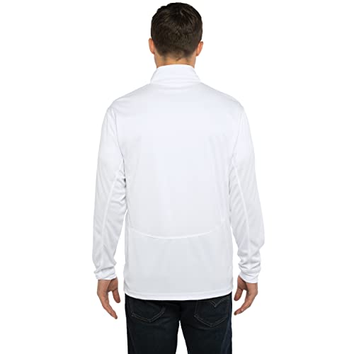 Jersey blanco de micro malla para hombre con cremallera 1/4 estilo universitario 2