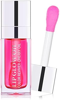 FEIMINI Hydrating Lip Glow Oil, Moisturizing Lip Oil Gloss Transparent Plumping Lip Gloss, Lip Oil Tinted for Lip Care and Dry Lips - Raspberry