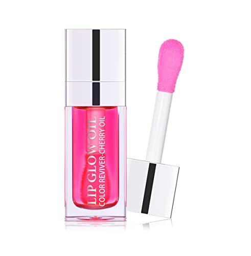 Feimini Hydrating Lip Glow Oil, Moisturizing Lip Oil Gloss Transparent Plumping Lip Gloss, Lip Oil Tinted For Lip Care And Dry Lips - Raspberry #TOP23