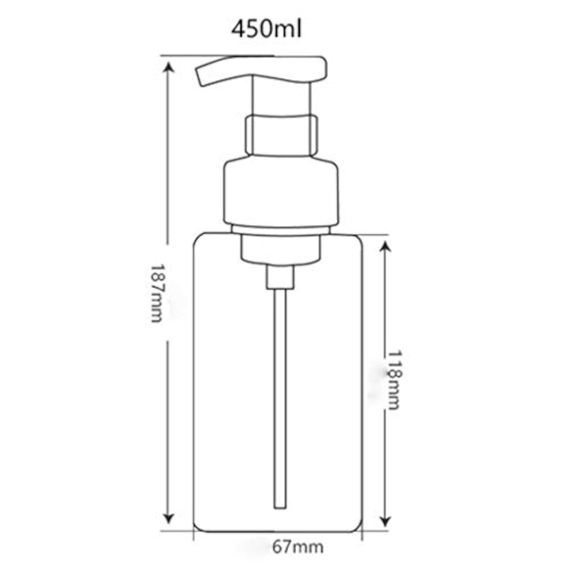 Empty PVC Square Pump Bottle Jar Dispenser for Liquid Lotion