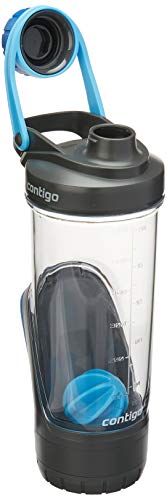 Shaker Go & Fit com Esfera Mixer e Porta Treco, Contigo, Cinza e Azul, 800ML