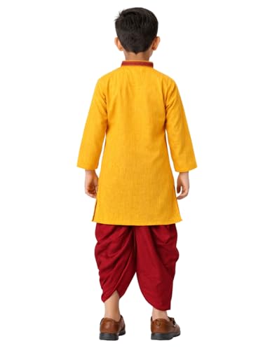 Image of Boys Ethnic Kurta & Elastic Waist Dhoti Set