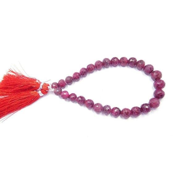 Perles en rubis corindon naturel de 8mm pour créer vos propres bijoux personnalisés