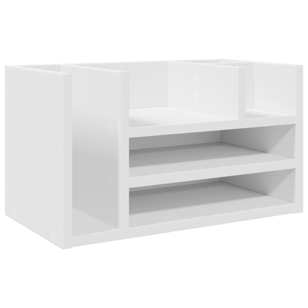Organizer da Scrivania Bianco 44,5x24x25 cm Legno Multistrato,Organizer da Scrivania,Portaoggetti da Scrivania,Organizer da Scrivania-848038