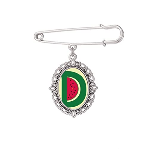 Broche en forme de D pastèque pour fixer votre châle et sublimer votre robe