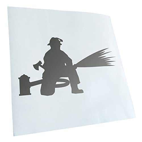 Kiwistar - Autocollant - Firefighter Firefighter - argent - G30 - Pour voitures, vélos, véhicules, motos, cyclomoteurs, tuning, vitres arrière