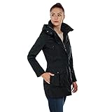 Knuffelwuff Damen Übergangsjacke - Leichte wasserdichte Jacke Lexington Größe: M / 38 Schwarz - Atmungsaktive Regenjacke mit extra vielen Taschen für Outdoor, Wandern, Reisen, Gassi gehen