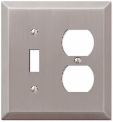 for Wall Plate Century Brushed Nickel Gray 2 gang Stamped Steel Duplex/Toggle Brushe Aftermarket Repair Parts