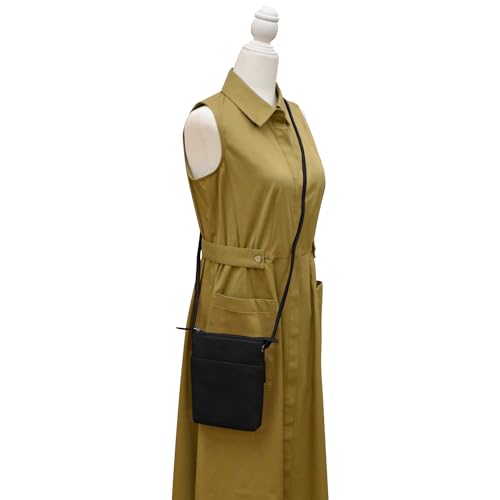 Image of ili New York Leather Mini Sac Crossbody - Genuine Leather Crossbody Bags for Women with RFID Blocking, Adjustable Strap
