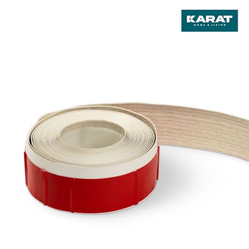 KARAT Weichsockelleiste 50 x 15mm, 25 Meter - selbstklebende Rückseite - Sockelleiste aus PVC für Küche und Bad, Knickleiste Klebeleisten individuell zuschneidbar (Eiche, Oslo)