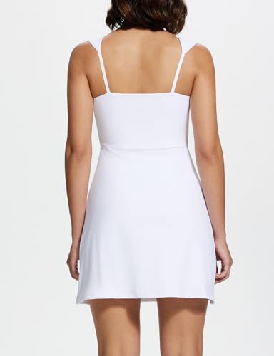 Square Neck Tennis/Golf Dress with Built-in Bra and Pockets for Women