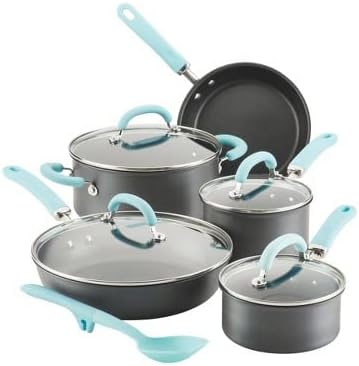 10-Piece Create Delicious Hard Anodized Nonstick Induction Cookware Set - Thumbnail 2