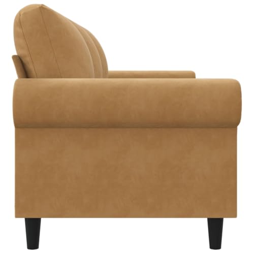 MOBCANT 3-Sitzer-Sofa Braun 180 cm Samt Wohnlandschaft Couch Couchgarnitur Schlafsofa für Wohnung Schlafzimmer Büro Empfangsraum – Bild 7