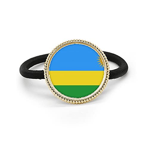Goma para pelo de Ruanda que sujeta con firmeza y luce bandera de metal