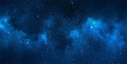Image of 48X18IN Starry Aquarium Background, Art Starry Fish Tank Decorations Background, with 8 EVA Double-Sided Tape