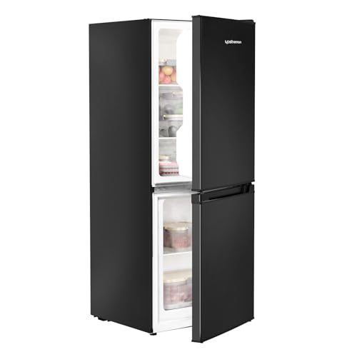 Upstreman 4.0 Cu.Ft Small Refrigerator with Bottom Freezer, Double Door Mini Fridge with Freezer, Mini Refrigerator for Apartment, Dorm, Office, BM40 (Black)