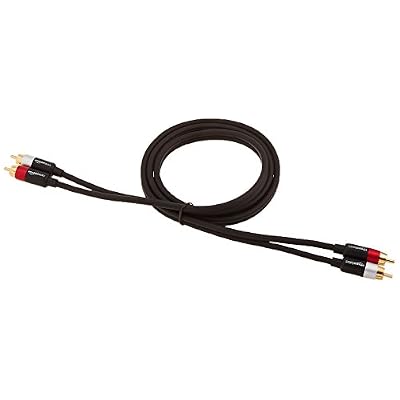 Amazon Basics 2 RCA Stereo Audio Cable for Hi-Fi System, Amplifier, Active Speakers or Subwoofer with Gold-Plated Plugs, Digital Audio Compatible, 4 Feet, Black