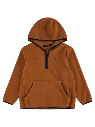 Jugaoge Kids Boys Girls Warm Fleece Hoodies Casual Zip Up Sweatshirts Pullover with Kangaroo Pockets3