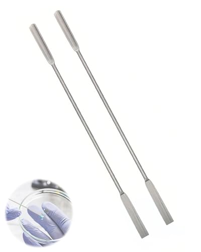 HUVZOR 2 Pièces Spatule en acier inoxydable pour laboratoire, pour le Remplissage de Bouchon de Gel de Poudres,double spatule inox laboratoire, spatule laboratoire, 18CM