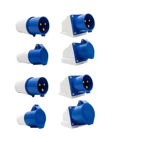 Toma industrial IP44 de 16A 213 y 240V con montaje en pared para caravanas 2