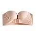 Dzhzuj Reggiseno Senza Spalline Anteriore Fibbia Raccolta Push Up Senza Fili Antiscivolo Invisibile Sollevamento Reggiseno Spessore Senza Anello In Acciaio per le Donne, Beige, 34B