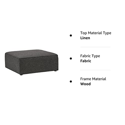 Amazon Brand – Rivet Audrey Modern Ottoman, 39.4"W, Caviar #TOP5