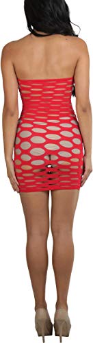 Image of ToBeInStyle Women's Stretch See Through Fishnet Novelty Mini Rave Party Dress