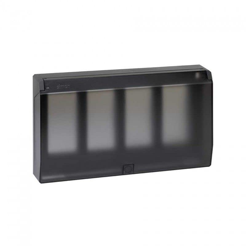 Support encastrable 4 modules graphite plaque de finition pour prise et interrupteur