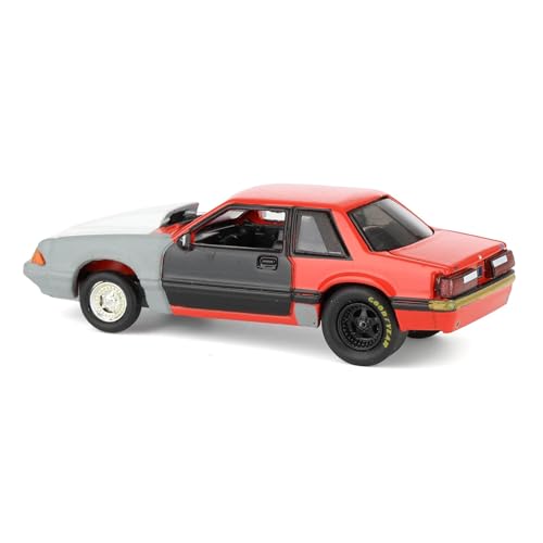Greenlight 1/64 Ford Mustang LX 1987 Rojo Gris miniatura 4