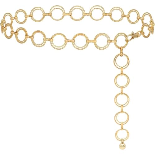 Metal Chain Belt 6pcs Chunky Metal Chain Waist Belt - Link Design for Belly for Waist