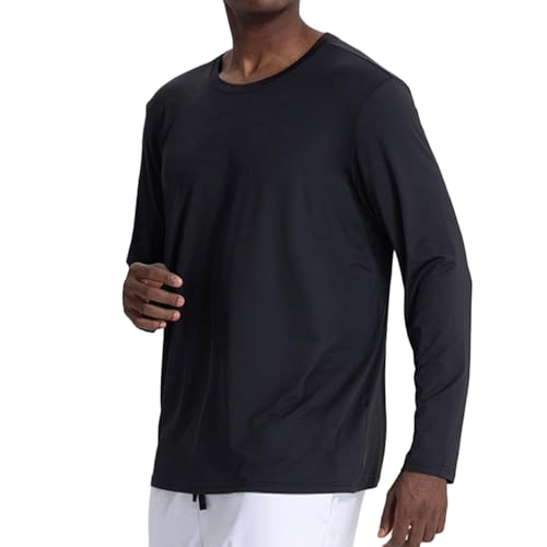 Rash Guard for Men Hot Weather Summer Beach Vacation Long Sleeve Water Shirt Sun Protection Wicking Compression Shirt