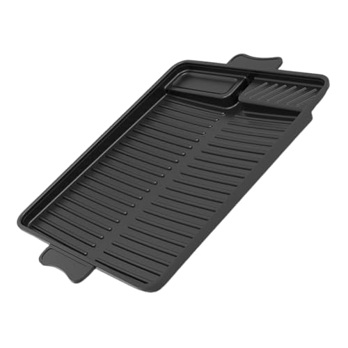 Plaque de cuisson rectangulaire pour barbecue coréen avec bac récupérateur