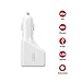 immagine 3AIINO - Car Charger 4 USB da 4.8A I Alimentatore Da Auto Portatile I Dispositivo Ideale Per Viaggi I Ricarica Ultra Rapida ed Efficace - Bianco