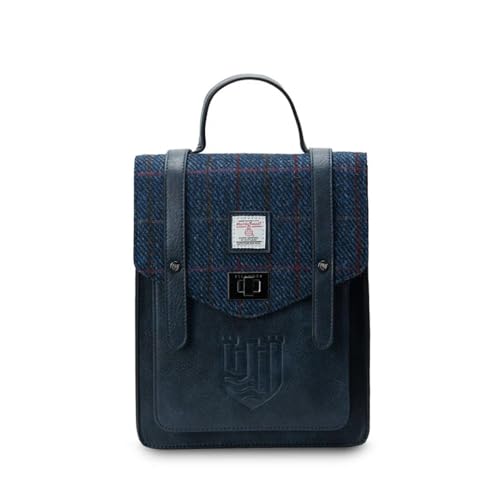 Islander HarrisTweed The Mini Carloway Backpack, Navy Over-Check, Mini3