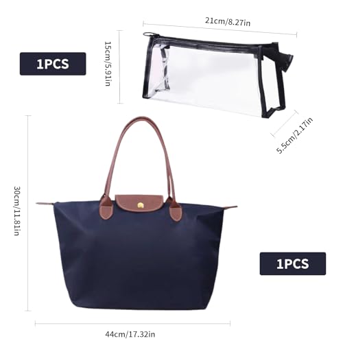1 Umhängetasche + 1 Kosmetiktasche Groß, Damen Taschen Set, Faltbare Handtasche Schule, wasserdichte Schultertasche, Reisetasche Shopper für Alltag & Büro