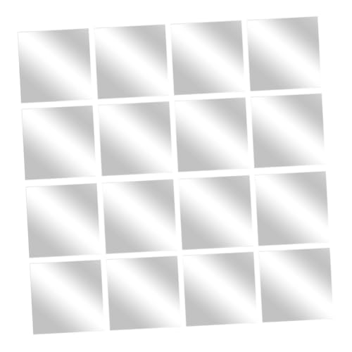 STOBAZA 16 Piezas Azulejos Espejo Acrílico Autoadhesivos Adhesivo Pared sin Marco para Dormitorio Salón Baño Cocina Decoración DIY Grosor