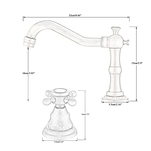 Robinet de salle de bain double poignée mélangeur laiton chrome 3 trous
