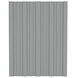 vidaXL 12x Panel para Tejado Plancha Lámina de Techo para Garaje Caseta Placa Cobertizos Establos Casas Móviles Acero Galvanizado Gris 60x45 cm