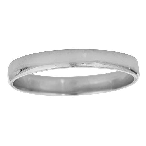 DECADENCE 14K Gold Yellow or White 3MM Half Round Polished Domed Plain Wedding Band