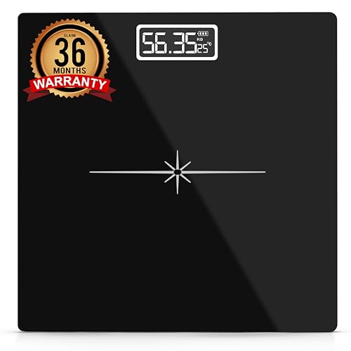 TEKCOOL Weight Machine for Body Weight Thick Tempered Glass LCD D...
