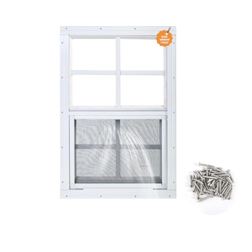 Kevirice Shed Window 1 Pack 12"X18" White Flush Mount Small