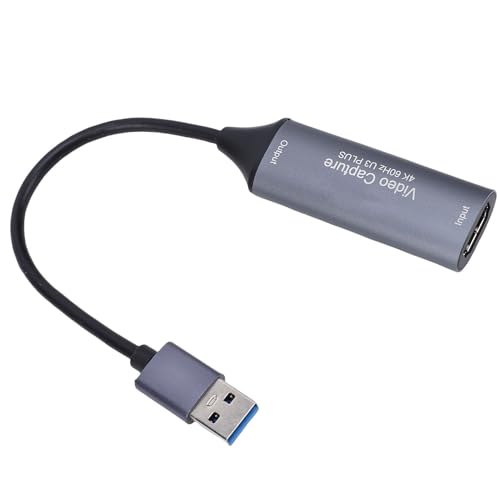 Cuifati Tarjeta de Captura de Video HDMI 4K, HDMI A 1080P 60 Fps USB A Tarjeta de Grabación de Video para Transmisión, Juegos y Grabación de TV, Baja Latencia, Compatible con Wins,