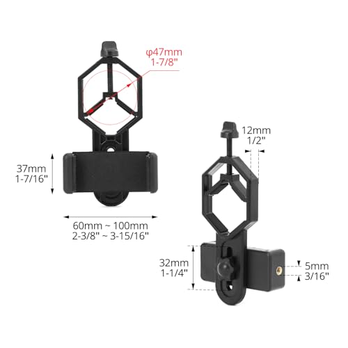 QWORK® Teleskop Telefon Adapter - Universal-Handyhalterung für Spektive, Monokulare und Ferngläser