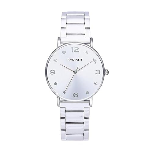 Radiant - Colección Cozy - Reloj analógico de Cuarzo. Reloj de Pulsera para Mujer. Reloj de Brazalete con Esfera y Correa Plateada de tamaño 36mm. 3ATM